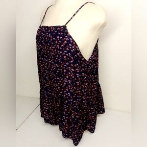 vtg mosimo Floral Spaghetti Strap Tank Blouse size large